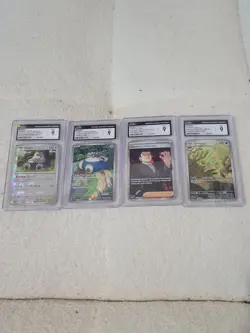Pokemon 151 Lot of 4 CGC 9 Graded Cards Snorlax Giovanni Omanyte Japanese - Image 1