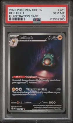 2023 POKEMON OBF EN-OBSIDIAN FLAMES #201 BELLIBOLT ILLUSTRATION RARE PSA 10 - Image 1