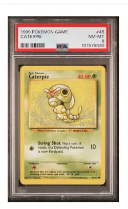 PSA 8 1999 POKEMON GAME 45 CATERPIE NM-MT - Image 1