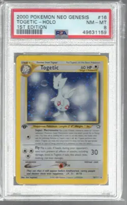 2000 Pokemon Neo Genesis 16 Togetic Holo 1st Edition PSA 8 49631159 Graded Pokem - Image 1