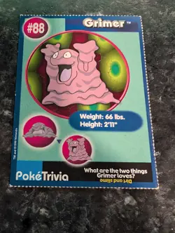 Grimer #88 Burger King Exclusive 6 Mewtwo Strikes Back PokeTrivia 1999 Pokemon - Image 1