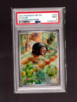 Lechonk 209/197 Obsidian Flames Illustration Rare Holo Pokemon PSA 9 Mint - Image 1