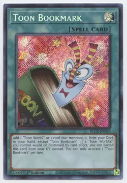 YuGiOh! - Toon Bookmark - BLCR - Secret Rare - 1st Edition - - Image 1