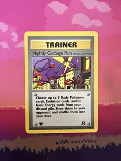 Pokemon Card Nightly Garbage Run Team Rocket 1st Edition Uncommon 77/82 NM - Image 1