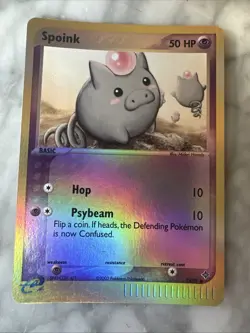 Spoink Reverse Holo 74/97 EX Dragon Pokemon Card 2003 - Image 1