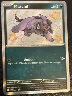 Maschiff Black Star Promo Shiny Holo Rare PALDEAN FATES Pokemon TCG Card 071 NM- - Image 1
