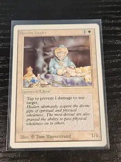 Samite Healer Unlimited MtG NM White Creature Cleric - Image 1