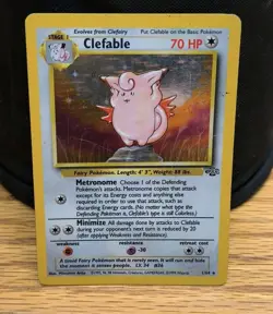 Pokemon 1999 Jungle Clefable 1/64 Holo Rare - Image 1