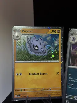 🌀 Pokemon PAL 110/193 Larvitar, 111/193 Pupitar, Tyranitar 135/193 Cosmos Holos - Image 2