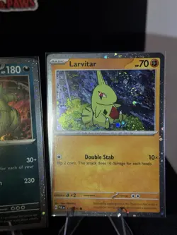 🌀 Pokemon PAL 110/193 Larvitar, 111/193 Pupitar, Tyranitar 135/193 Cosmos Holos - Image 3