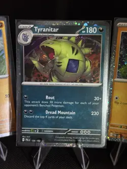 🌀 Pokemon PAL 110/193 Larvitar, 111/193 Pupitar, Tyranitar 135/193 Cosmos Holos - Image 4