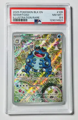 2025 POKEMON BLK EN-BLACK BOLT ILLUSTRATION RARE #105 SEISMITOAD PSA 8.5 POP 2! - Image 1