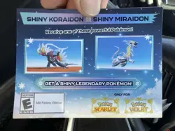 Pokemon Scarlet And Violet Serial Codes Shiny Koraidon or Miraidon UNSCRATCHED! - Image 1