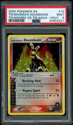 PSA 9 MINT 2004 Pokemon 10 Team Magma's Houndoom Graded Pokemon Card - Image 1