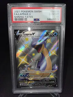 Pokemon Shining Fates Lapras V Full Art card *GEM MINT PSA 10* - Image 1