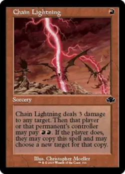 Chain Lightning x1 1x Retro Dominaria Remastered NM MTG - Image 1