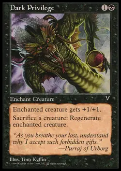 Magic the Gathering MTG Dark Privilege (56) Visions LP - Image 1