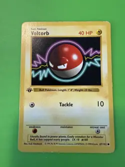 Voltorb Shadowless 1st Ed. Pokemon Base Set #67 1999 WOTC - HP/MP - Image 3