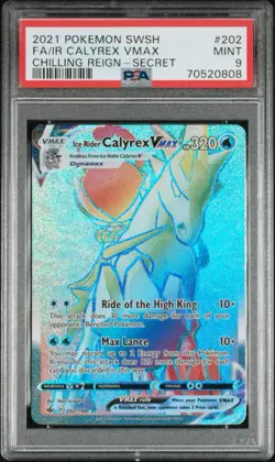 Pokemon! PSA 9 Shadow Rider Calyrex VMAX Secret 204/198 - Chilling Reign - Mint - Image 1