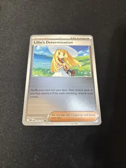Lillie's Determination 119/132 Reverse Holo Pokemon Mega Evolution MEG EN NM - Image 1