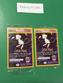 (2) Sealed "Catch Mew" Pokemon MEWTWO Black Star Promo Movie WB Stamp - Image 1