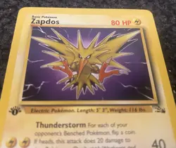 Zapdos 30/62 1st Edition Fossil Set 1999 Rare Pokemon Vintage (MINT PACK FRESH) - Image 2