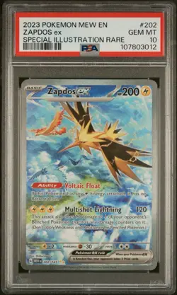 Pokemon 2023 Zapdos ex 202/165 Full Art SIR 151 GEM MINT PSA 10 - Image 1