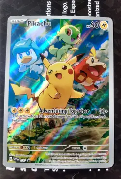 Pikachu SVP EN 027 Black Star Promo Paldea Evolved Full Art Pokemon TCG NM - Image 1