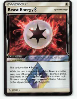 2018 Pokemon, Forbidden Light, #117/131 Beast Energy Prism Star, Holo Prism Rare - Image 1