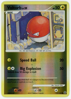 Pokemon - Voltorb - 117/132 - Reverse Holo - Secret Wonders - Lightly Played - Image 1