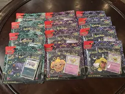 Pokemon TCG Paldean Fates Tech Sticker Collection -12 Blisters 36 Packs - Image 1