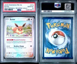 Eevee Master Ball Reverse Holo 074 PSA 10 Prismatic Evolutions - Pokemon Card - Image 3