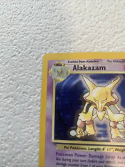 Alakazam 001/102 Base Set Holo Light Play Pokemon Card Original - Image 4