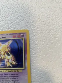 Alakazam 001/102 Base Set Holo Light Play Pokemon Card Original - Image 5