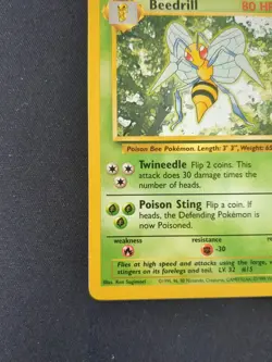 Pokemon Card Rare Beedrill Base Set 17/102 Mod Played TCG Vintage Card - Image 5