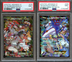 Team Magma's Groudon & Team Aqua's Kyogre EX PSA 9 Sequential Set Japanese Cards - Image 1