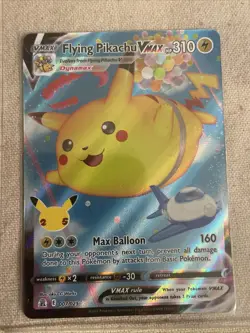 Pokemon TCG Flying Pikachu VMAX Holo Ultra Rare Card 007/025 Celebrations - Image 1