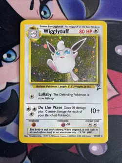 Pokemon TCG Wigglytuff 19/130 Holo Rare Base Set 2 Vintage Card - MP - Image 1