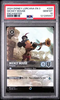 Mickey Mouse #220 2024 Disney Lorcana En 3-Into The Inklands PSA 10 Enchanted - Image 1