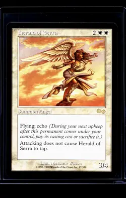 1998 MTG Magic The Gathering USG Urzas Saga Vintage #17 Herald of Serra LP - Image 1