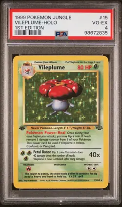 1999 POKEMON JUNGLE 1ST ED #15 VILEPLUME-HOLO PSA 4 - Image 1