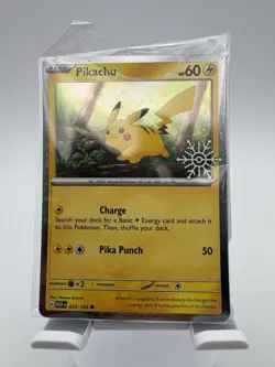 Pikachu 025/165 Pokemon Holiday Calendar 2025 Festive Stamp Cosmo Promo SEALED - Image 1