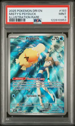 Misty'S Psyduck #193 2025 Pokemon Dri En-Destined Rivals PSA 9 IR - Image 1