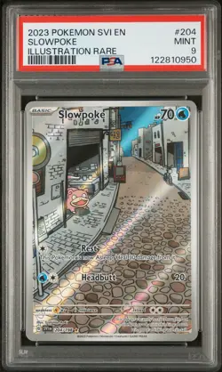 Slowpoke #204 2023 Pokemon Svi En-Scarlet & Violet PSA 9 Illustration Rare - Image 1