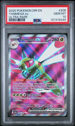 Yanmega Ex #206 2025 Pokemon Dri En-Destined Rivals PSA 10 Ultra Rare a - Image 1