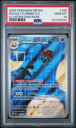 Rocket's Orbeetle #198 2025 Pokemon Dri En-Destined Rivals PSA 10 IR - Image 1