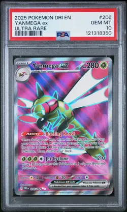 Yanmega Ex #206 2025 Pokemon Dri En-Destined Rivals PSA 10 Ultra Rare c - Image 1