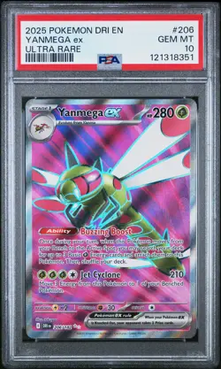 Yanmega Ex #206 2025 Pokemon Dri En-Destined Rivals PSA 10 Ultra Rare b - Image 1