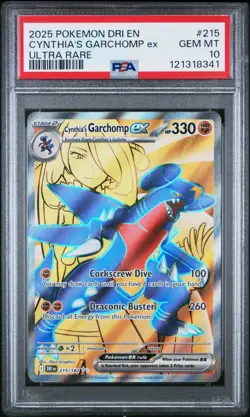 Cynthia's Garchomp Ex #215 2025 Pokemon Dri En-Destined Rivals PSA 10 UR c - Image 1
