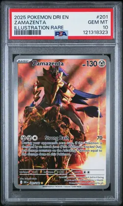 Zamazenta #201 2025 Pokemon Dri En-Destined Rivals PSA 10 IR a - Image 1